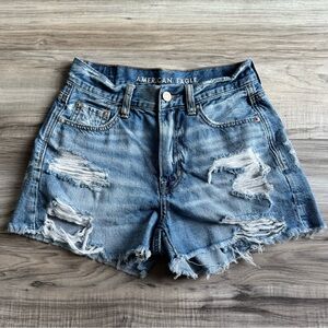 American Eagle Outfitters Distressed Blue Jean Shorts